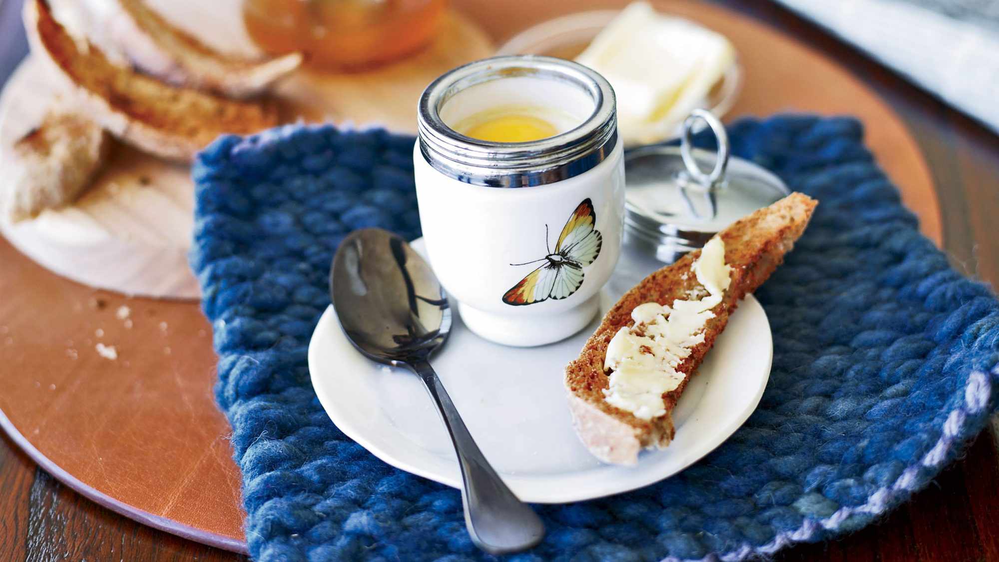 Baked Eggs en Cocotte with Basil