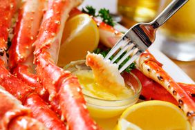 King crab legs with butter