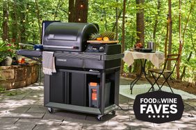Traeger Timberline grill next to an outdoor table