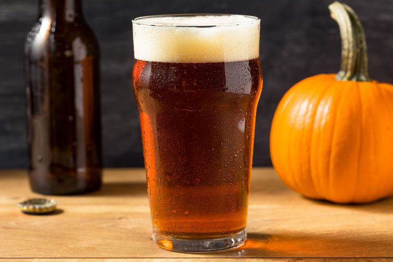 Cold pumpkin ale in a glass