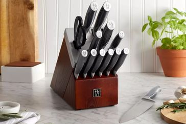 Knife set on a counter
