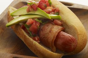 Bacon-Wrapped Hot Dogs with Avocado