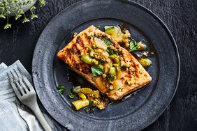 Grilled King Salmon with Meyer Lemon Relish Recipe