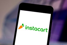 In this photo illustration the Instacart logo is seen