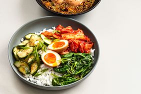 Soy-Marinated Egg and Spinach Rice Bowl