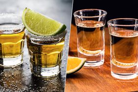 Shots of tequila and mezcal