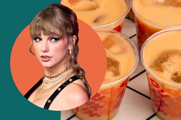 Taylor Swift; Dunkin iced coffees