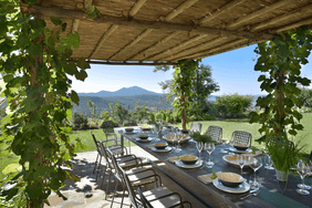 Monteverdi Tuscany has a cooking school, romantic gardens, and exceptional restaurants with panoramic views of the ancient countryside.